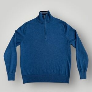 Brooks Brothers Merino Wool Quarter Zip Sweater Men's M